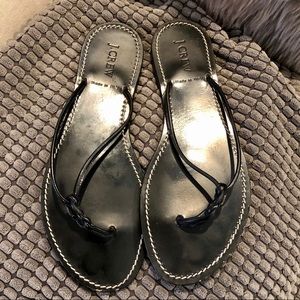 J. Crew Capri Black Leather Sandal